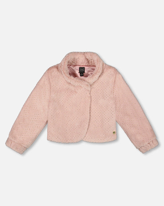 Fake Fur Short Jacket Pink-0