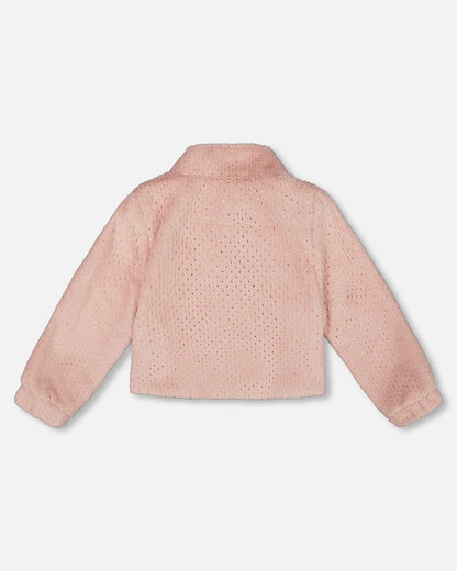 Fake Fur Short Jacket Pink-2