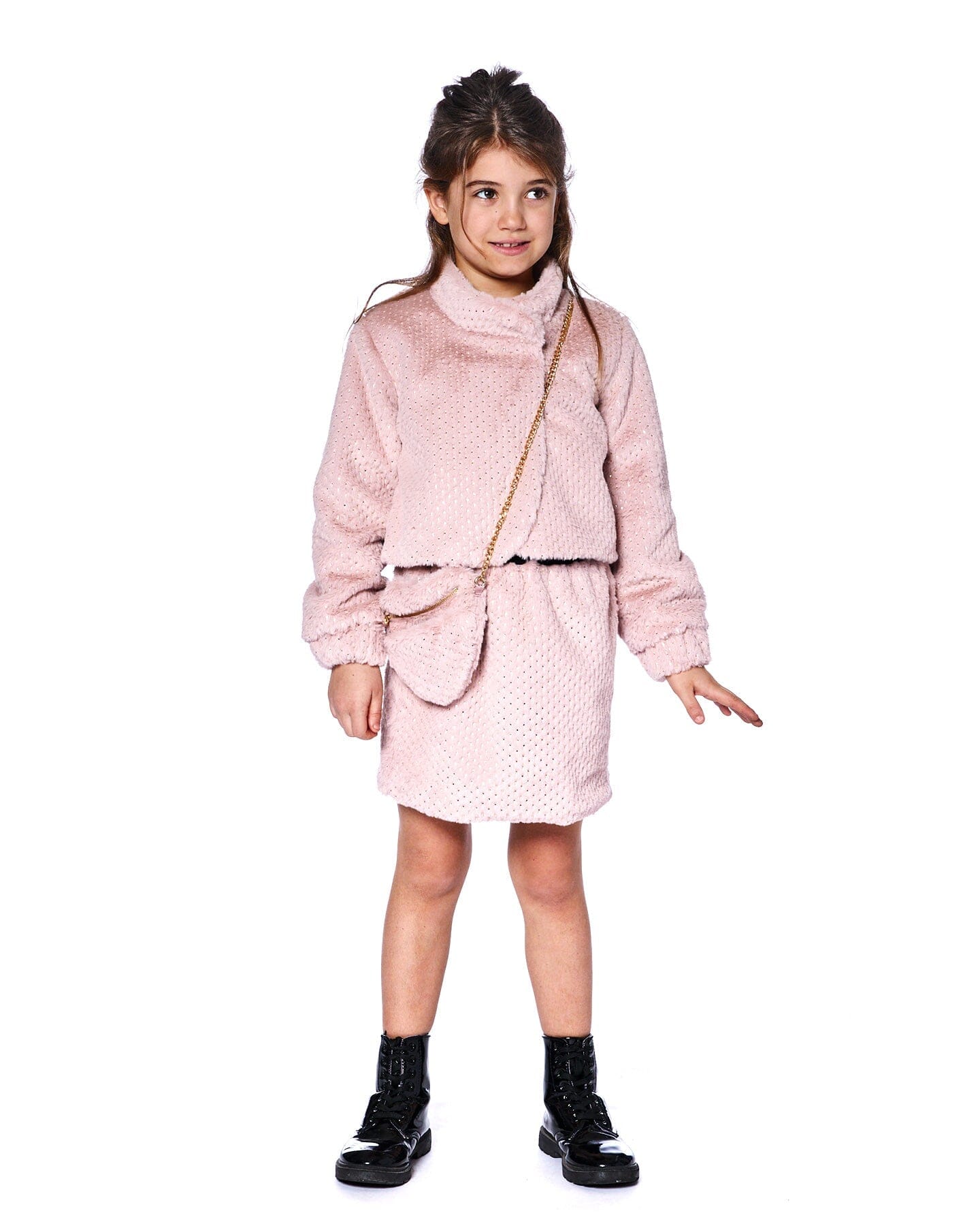 Fake Fur Skirt Pink-1