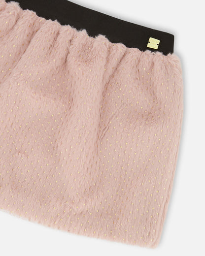 Fake Fur Skirt Pink-3