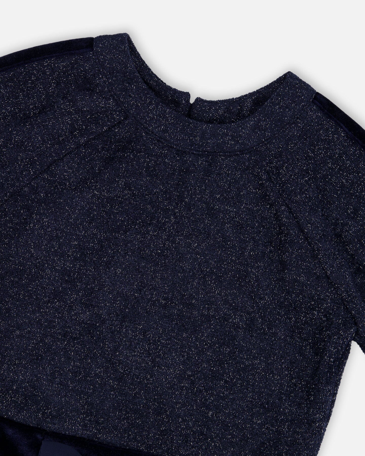 3/4 Sleeve Lurex Dress Navy Blue-3