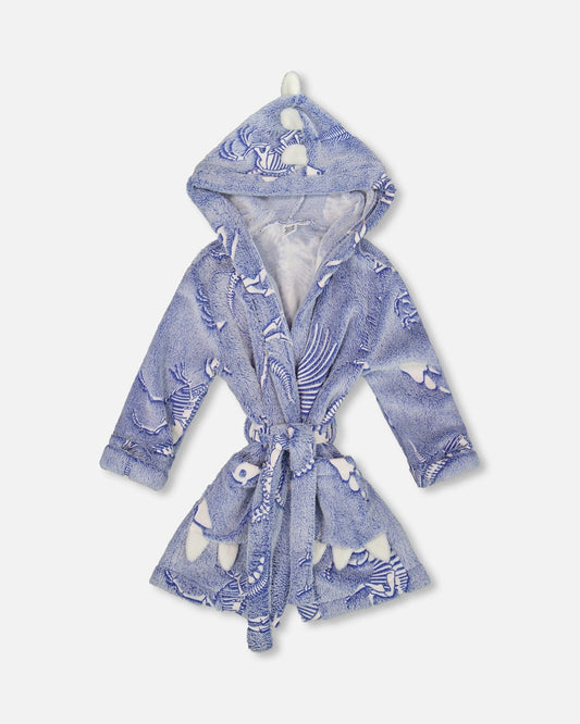Plush Glow In The Dark Robe Blue And White-0