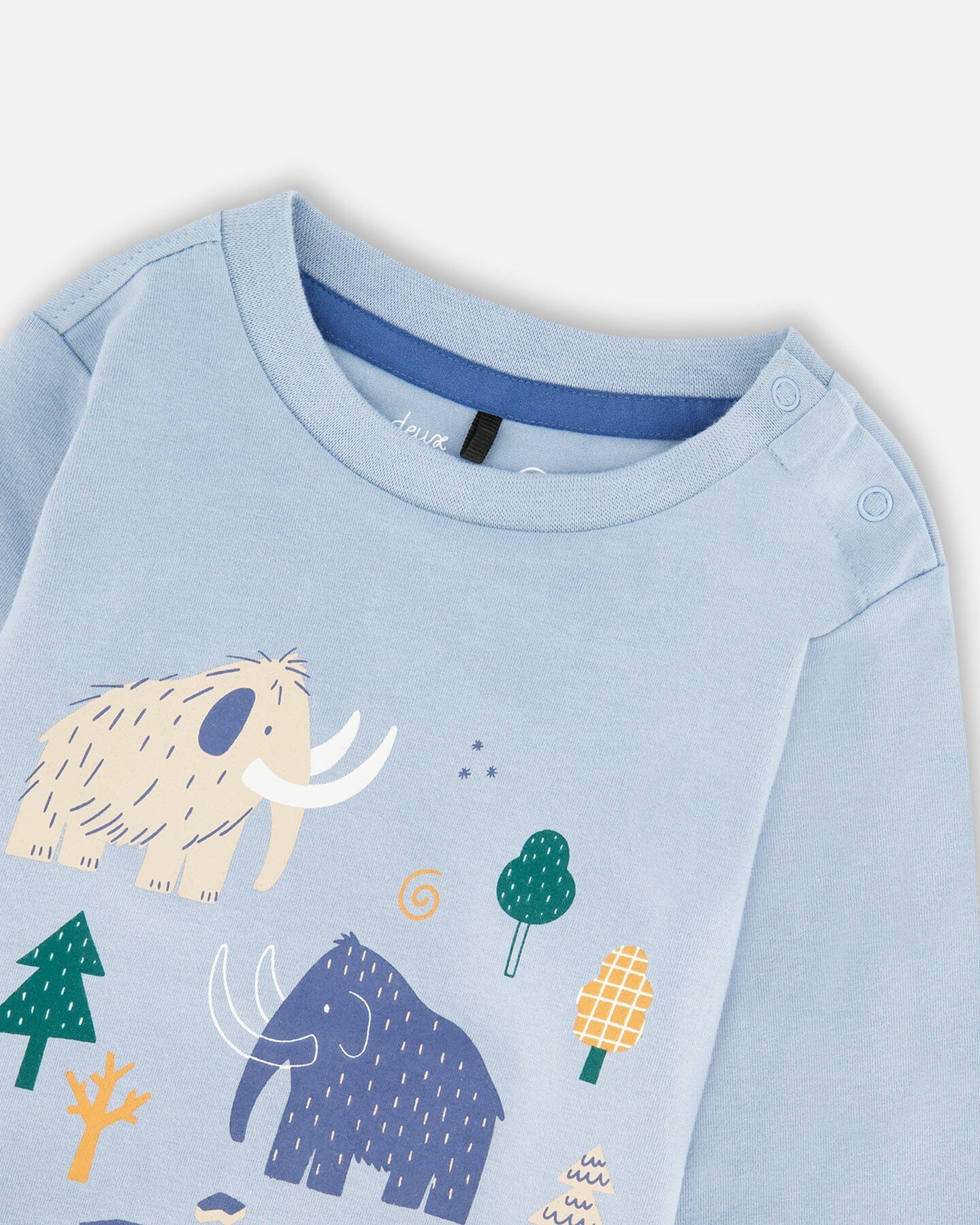 Organic Cotton Jersey Two-Piece Top And Pant Set Blue-3
