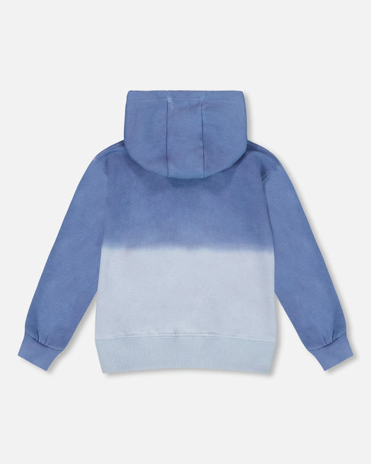 Full Zip Hooded Fleece Jacket Blue-1