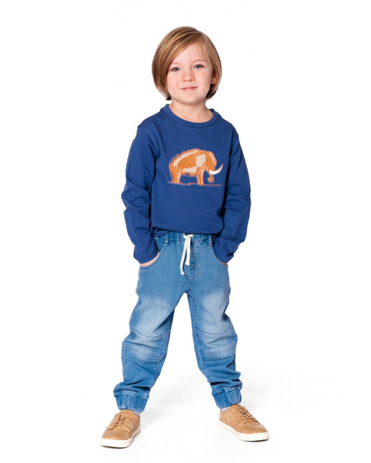 Organic Cotton Long Sleeve T-Shirt Blue-1