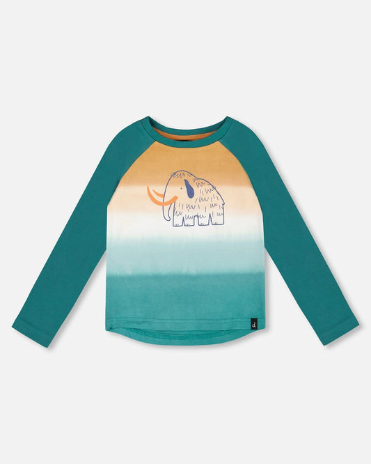 Organic Cotton Jersey Raglan Sleeve T-Shirt Forest Green-0