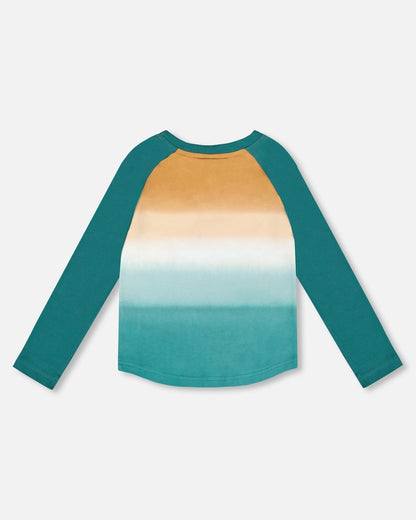 Organic Cotton Jersey Raglan Sleeve T-Shirt Forest Green-2
