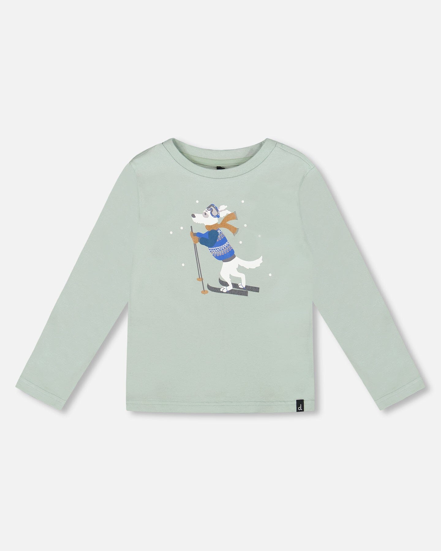 Long Sleeve Organic Cotton Jersey Tee Jade Green-0