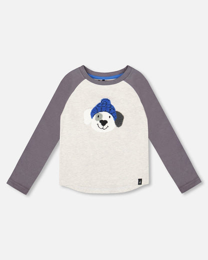 Raglan Sleeve Organic Cotton Jersey Tee Light Heather Gray-0