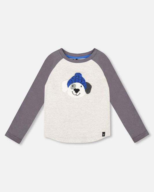 Raglan Sleeve Organic Cotton Jersey Tee Light Heather Gray-0
