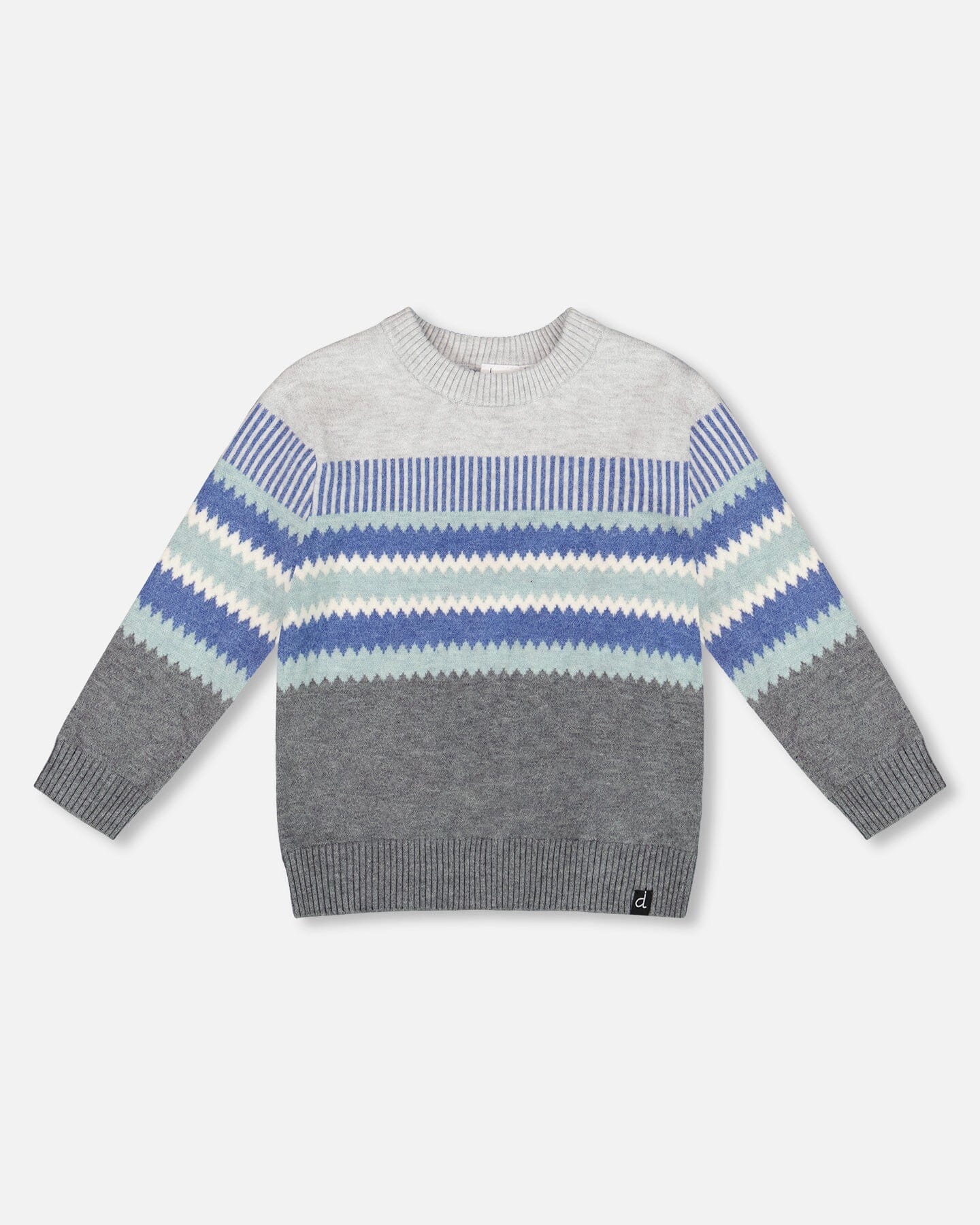 Knitted Jacquard Sweater Dark Gray-0