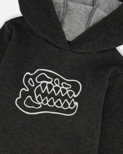Long Sleeve Super Soft Brushed Jersey Hooded Tee Black-3