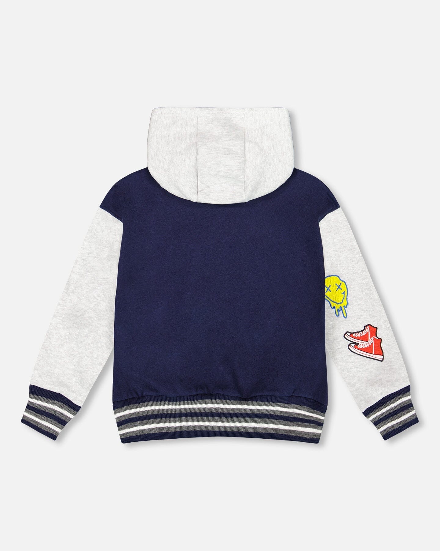 Full Zip Hooded Fleece Jacket Navy Blue-2