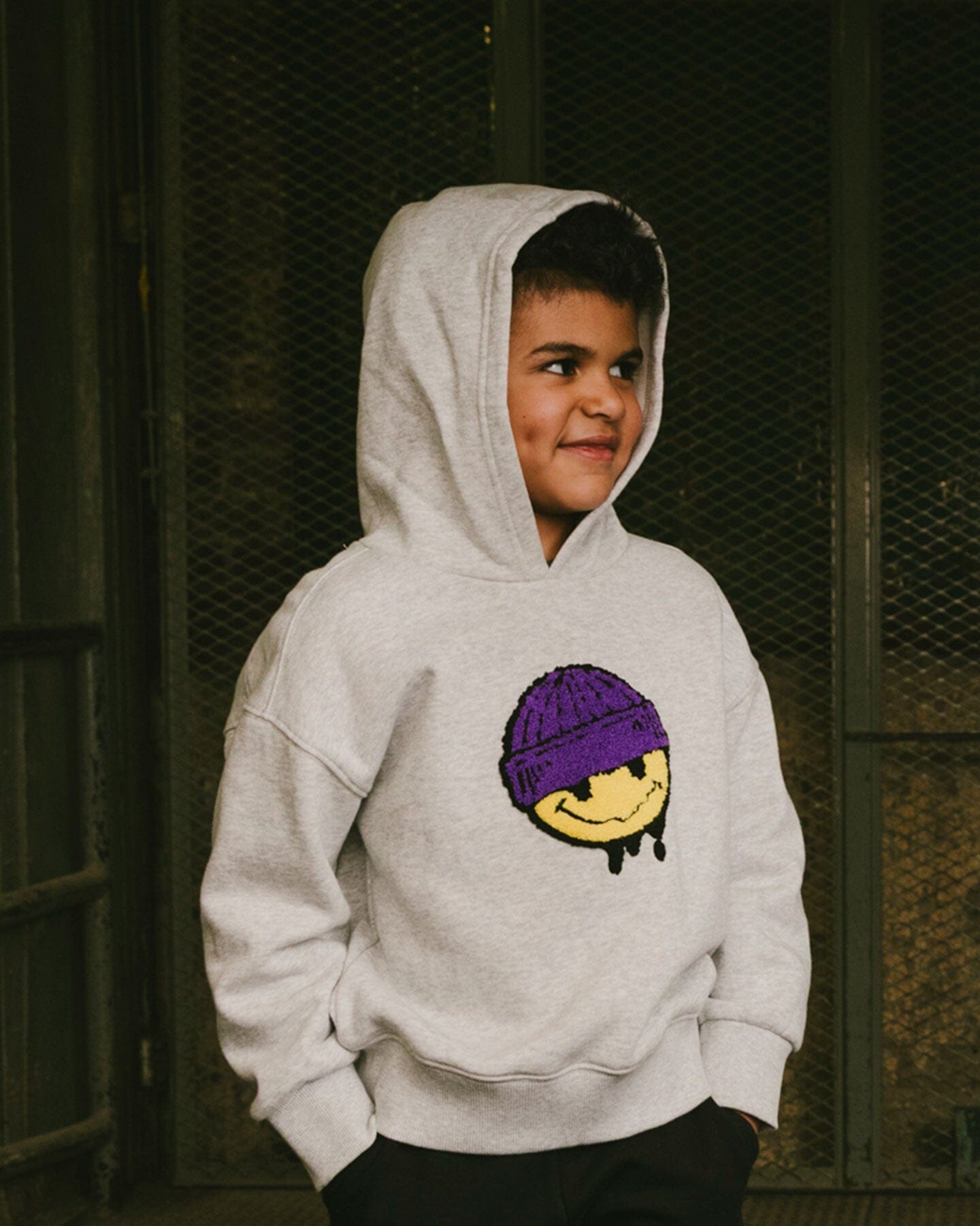 Pullover Fleece Hooded Sweatshirt Light Heather Gray-1