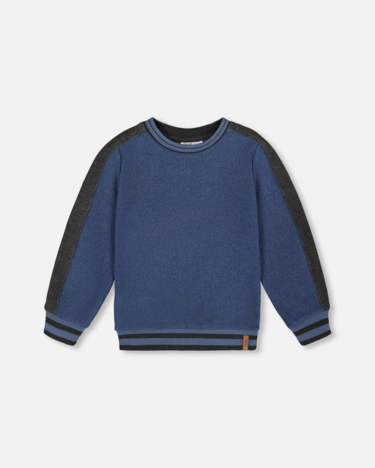 Super Soft Flat Back Rib Sweatshirt Dark Steel Blue-0