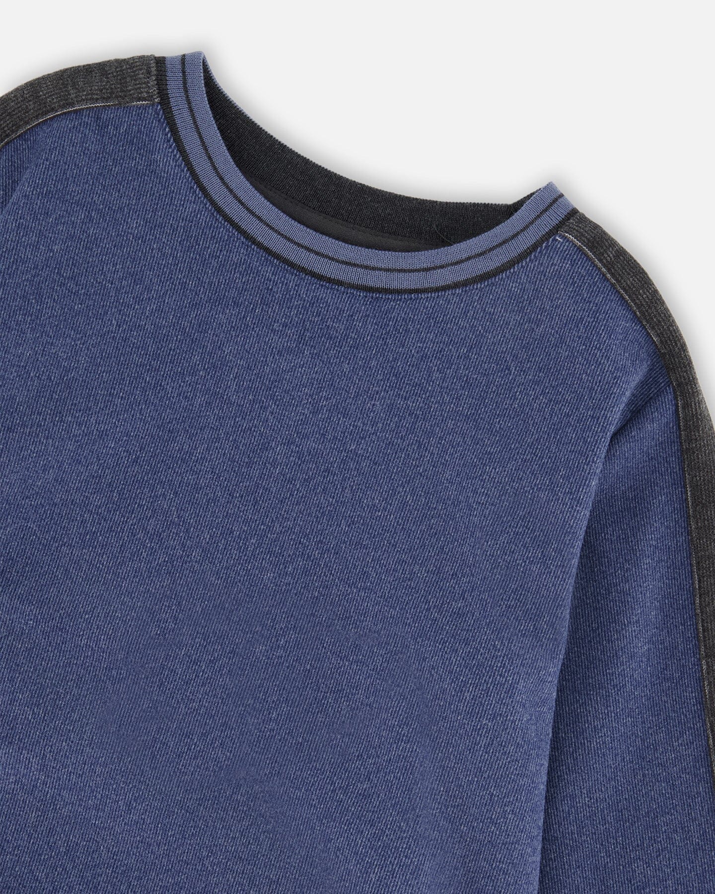 Super Soft Flat Back Rib Sweatshirt Dark Steel Blue-3