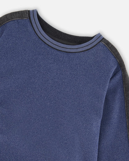 Super Soft Flat Back Rib Sweatshirt Dark Steel Blue-3