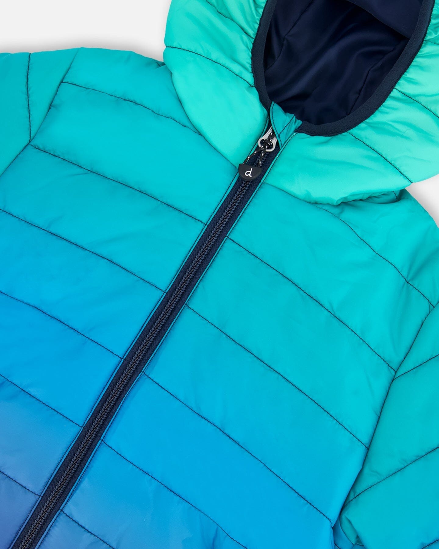 Quilted Mid-Season Jacket Green And Blue Gradient-4