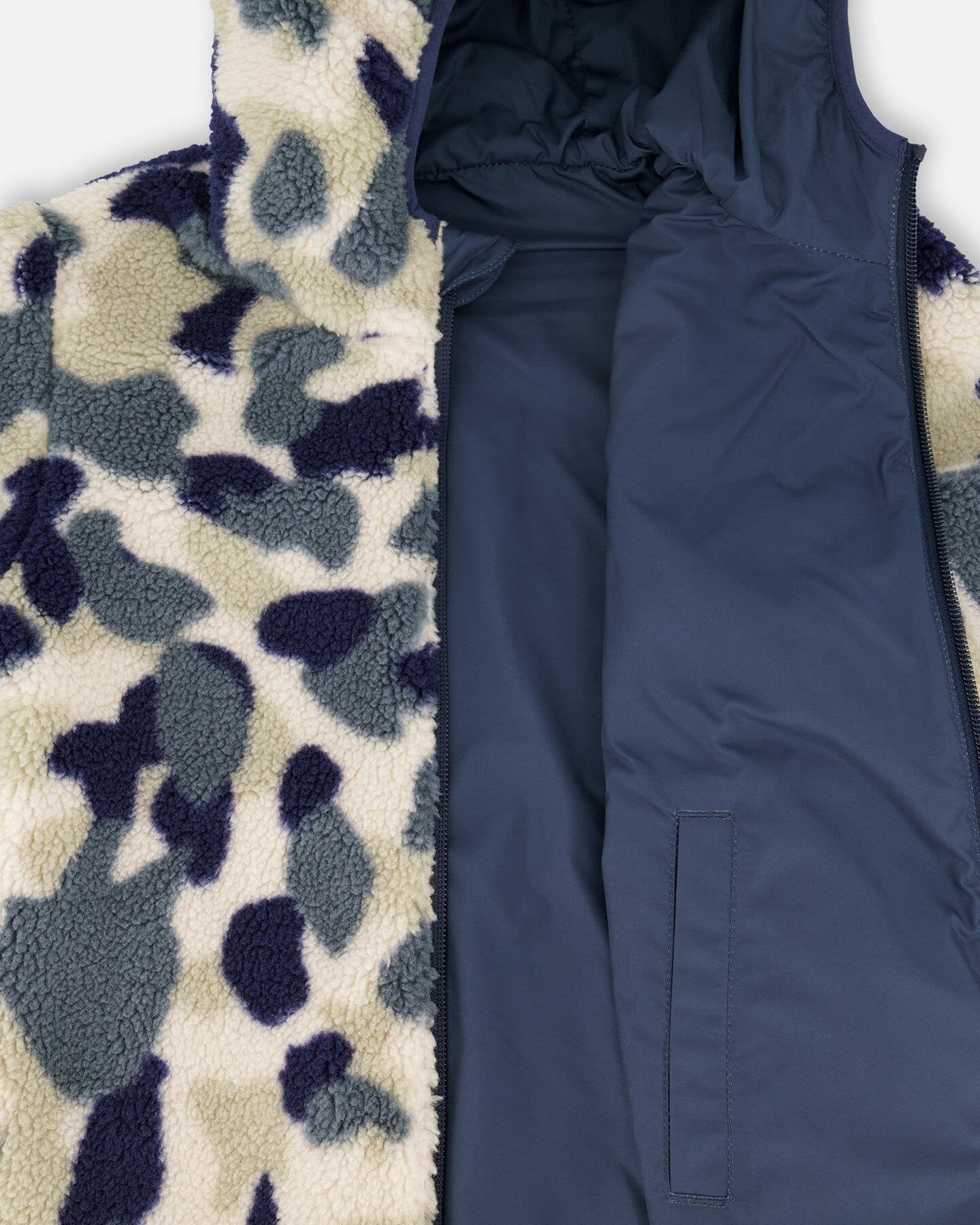 Reversible Mid-Season Jacket Navy Blue-2