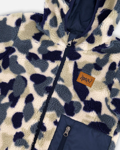 Reversible Mid-Season Jacket Navy Blue-4