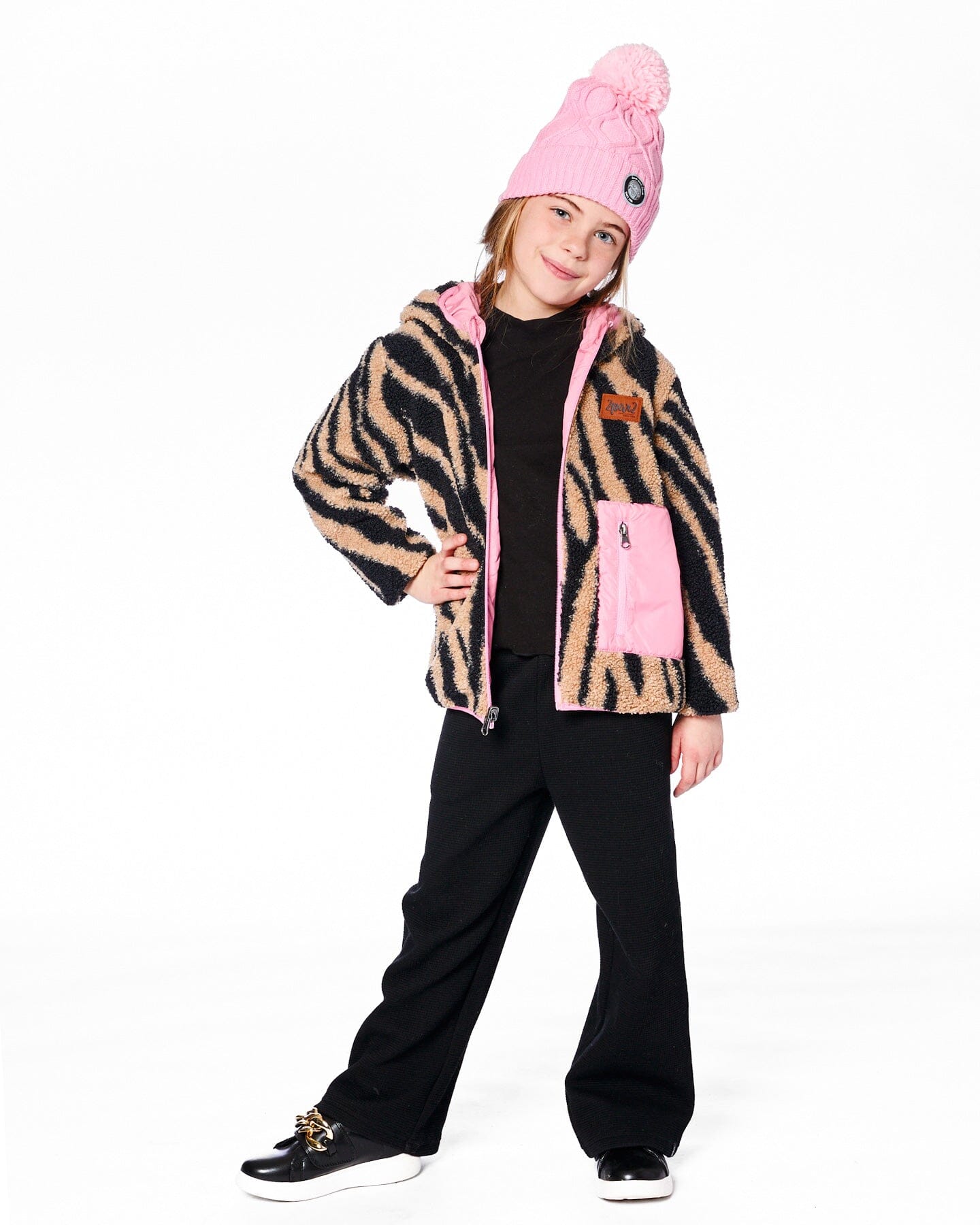 Reversible Mid-Season Jacket Pink-1