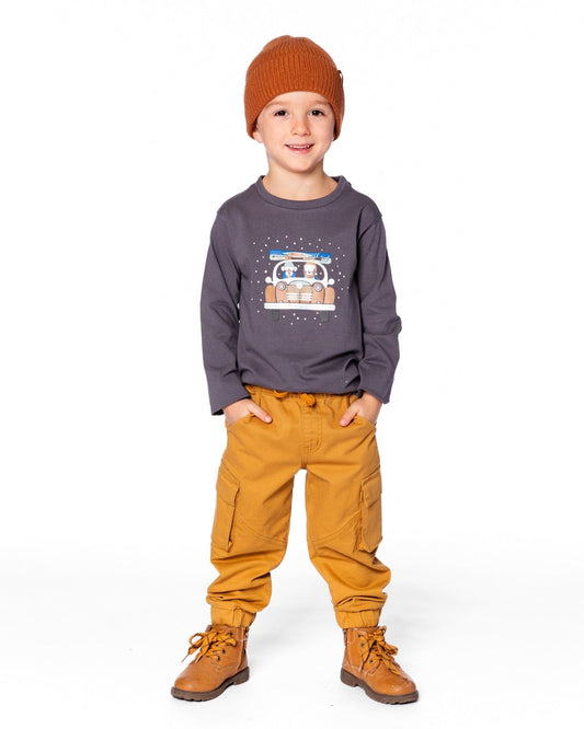 Twill Jogger Cargo Pants Ochre-1