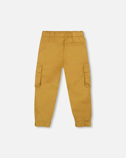 Twill Jogger Cargo Pants Ochre-2