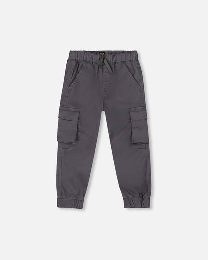 Twill Jogger Cargo Pants Dark Gray-0