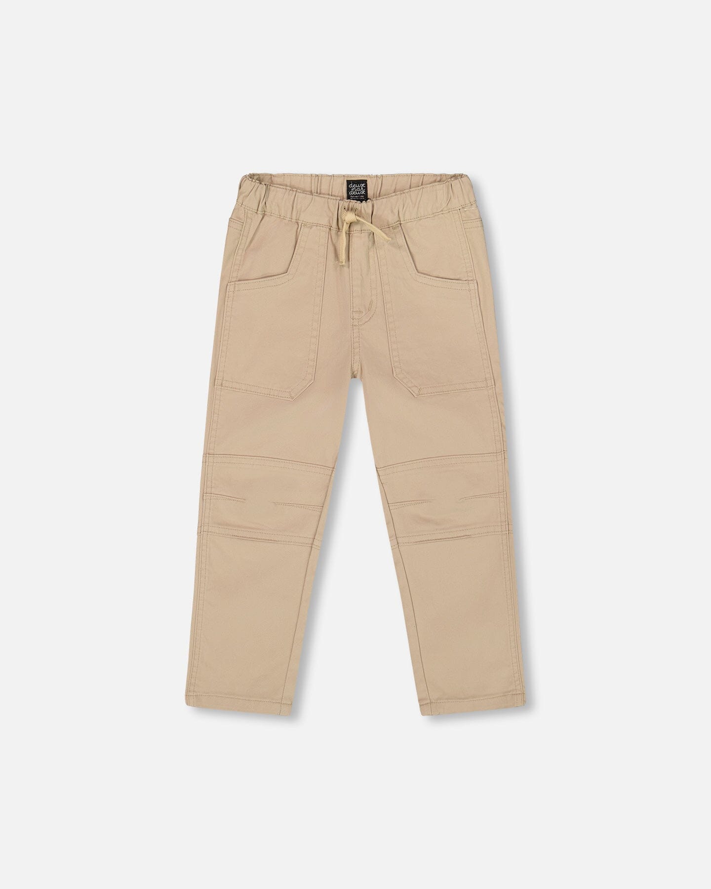 Twill Jogger Pants With Patch Pockets In Beige-0