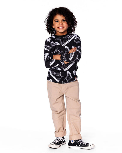 Twill Jogger Pants With Patch Pockets In Beige-1