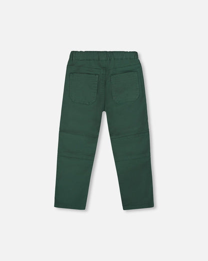 Twill Jogger Pants With Patch Pockets Forest Green-3