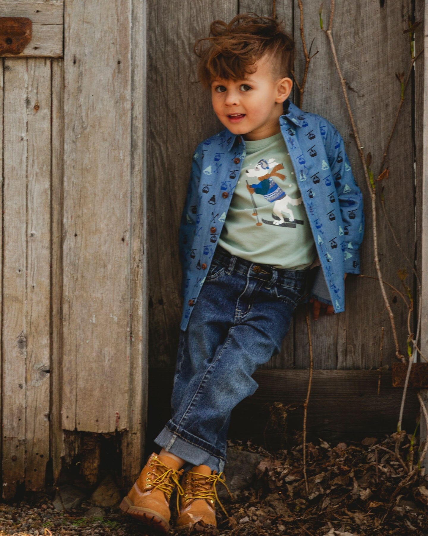 Stretch Jeans Dark Blue With Rolled Cuffs-3