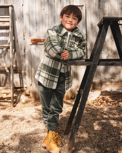 Stretch Corduroy Jogger Pants Forest Green-1