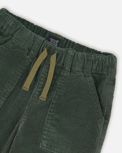 Stretch Corduroy Jogger Pants Forest Green-4