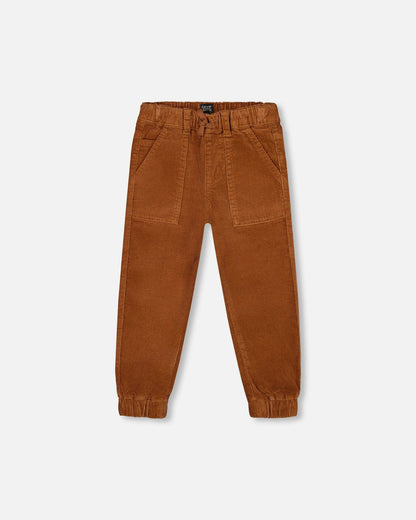 Stretch Corduroy Jogger Pants Brown-0
