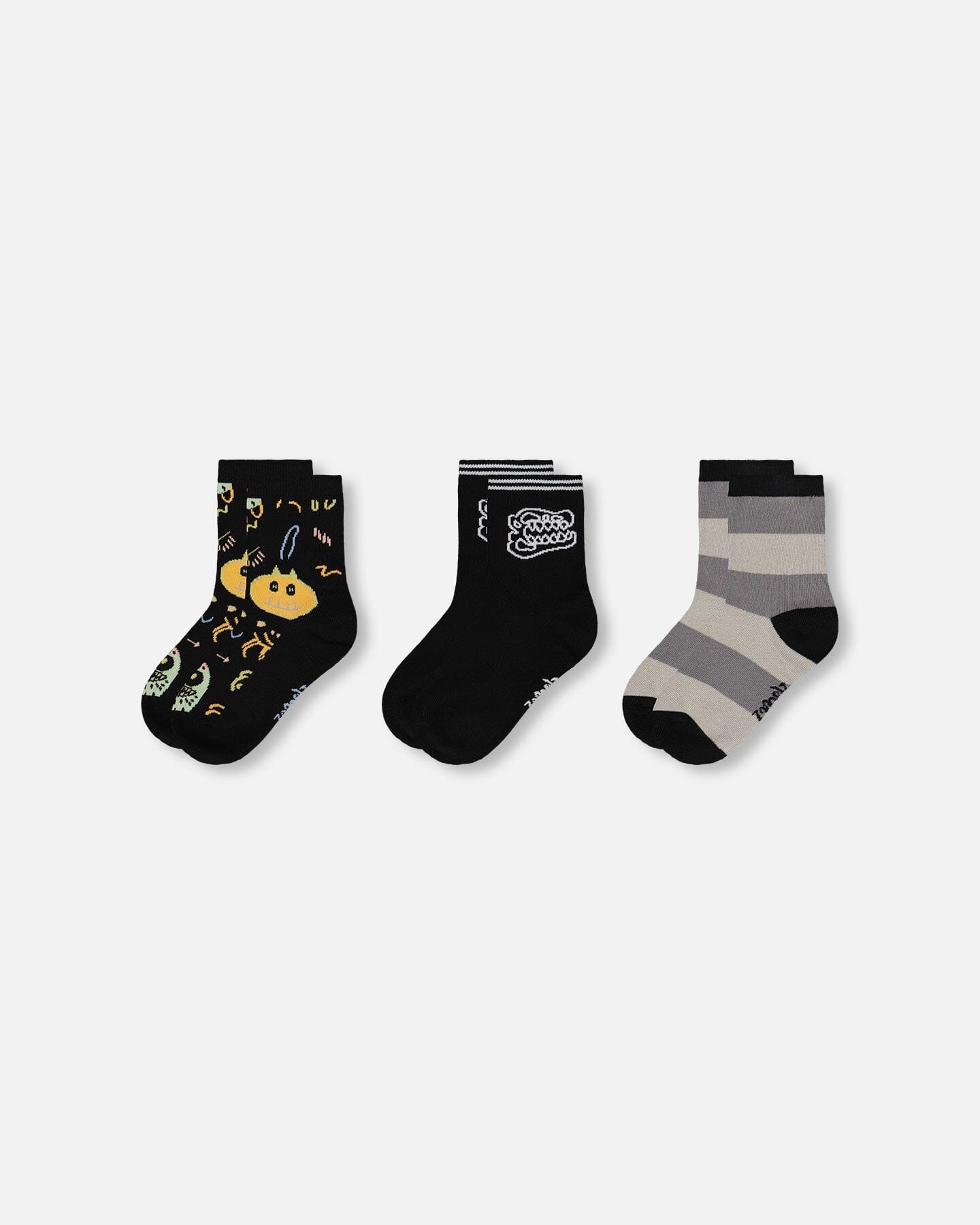 3-Pack Knit Socks Black-0