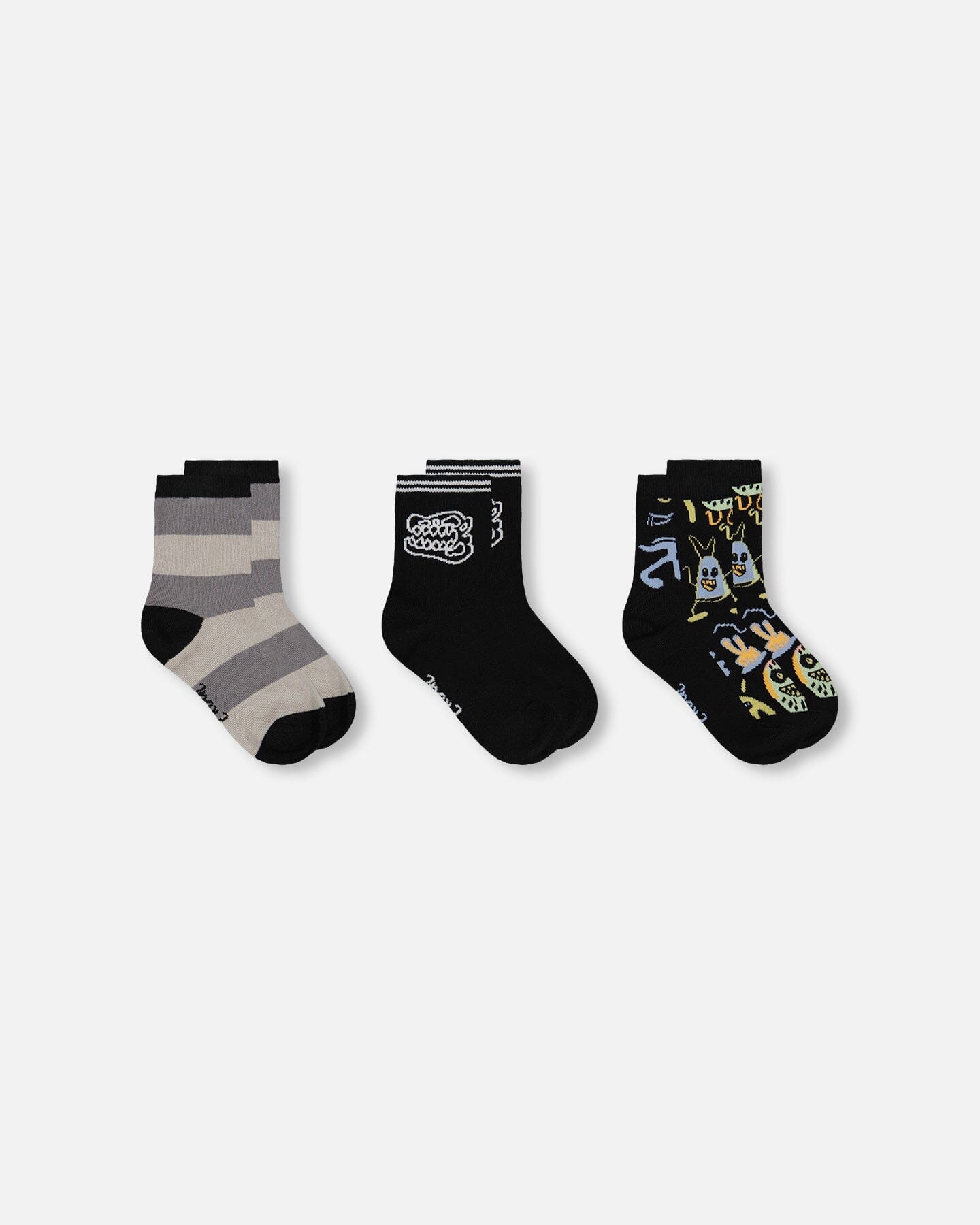 3-Pack Knit Socks Black-2