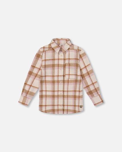 Plaid Overshirt Off-White, Beige And Pink-0