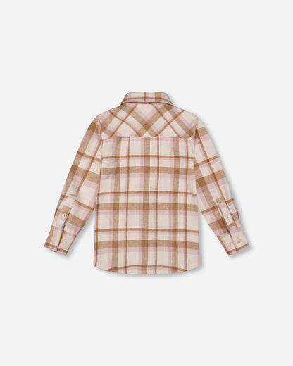 Plaid Overshirt Off-White, Beige And Pink-2