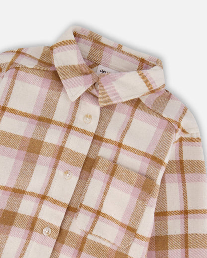 Plaid Overshirt Off-White, Beige And Pink-3