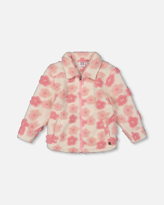 Sherpa Overshirt Off-White And Pink-0