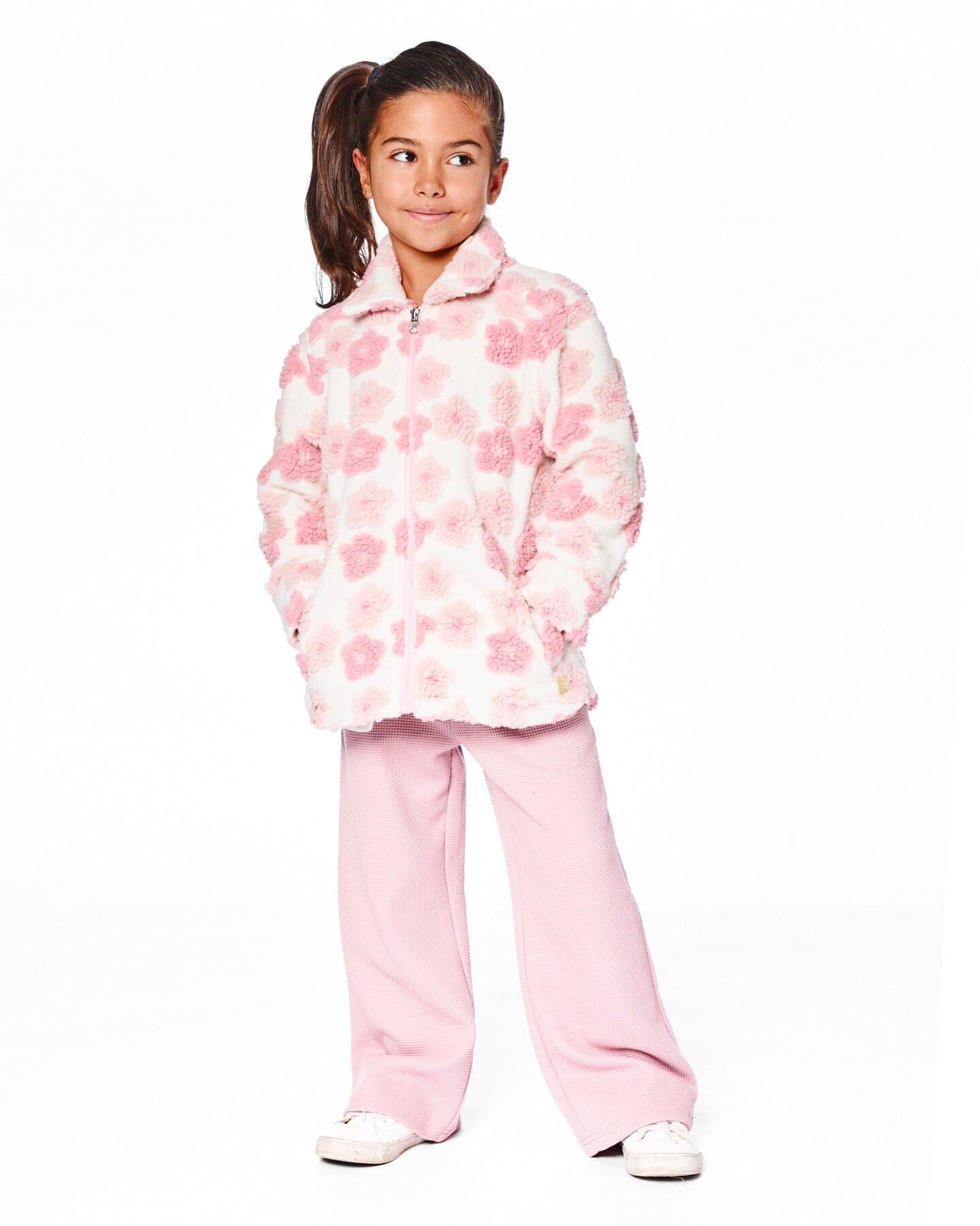 Sherpa Overshirt Off-White And Pink-1