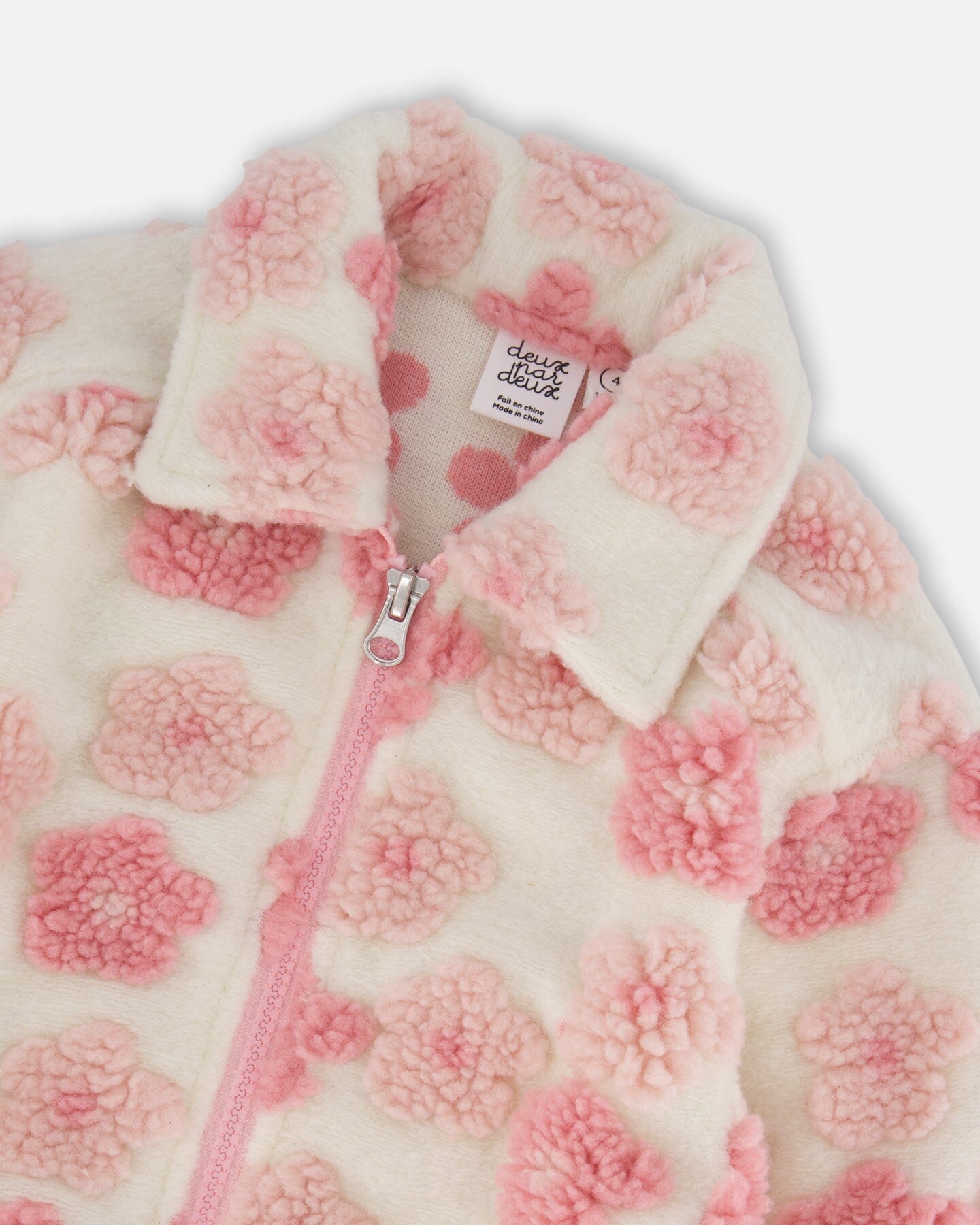Sherpa Overshirt Off-White And Pink-3