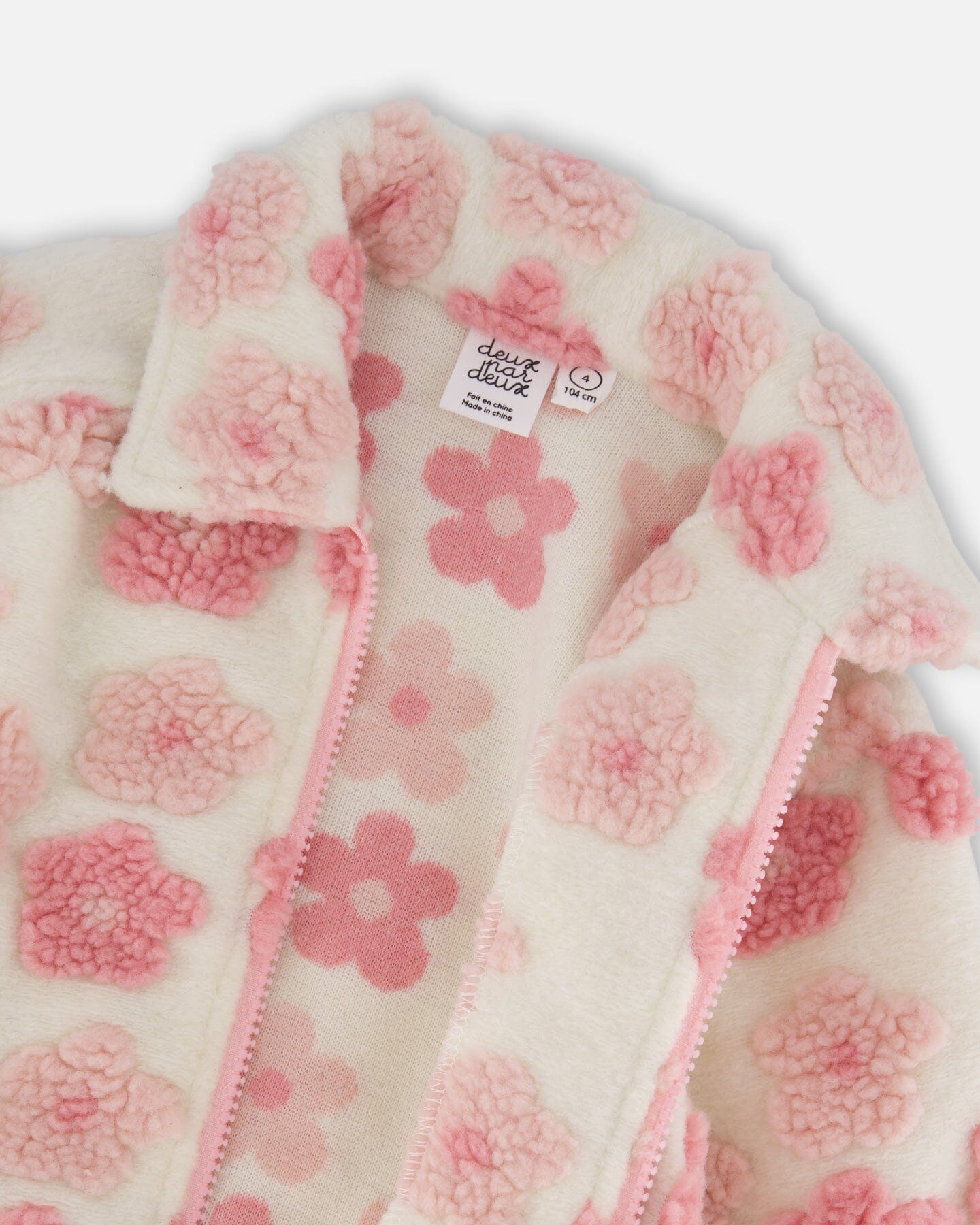 Sherpa Overshirt Off-White And Pink-4