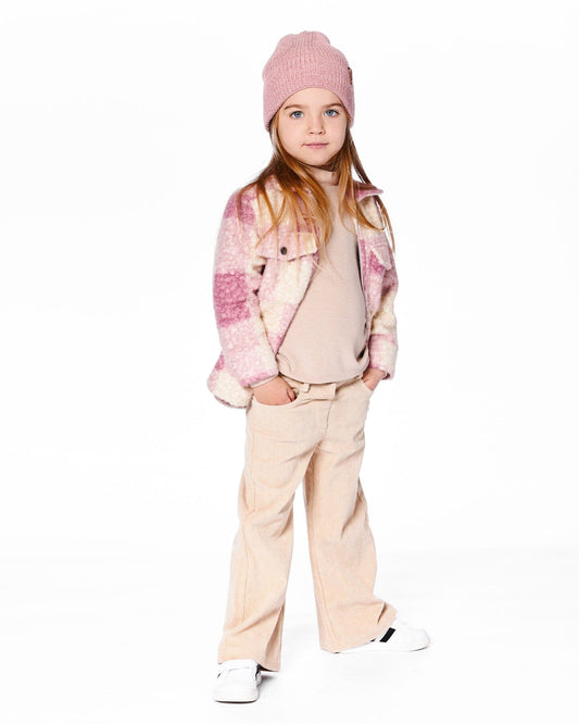 Zipped Plaid Overshirt Off-White And Pink-1