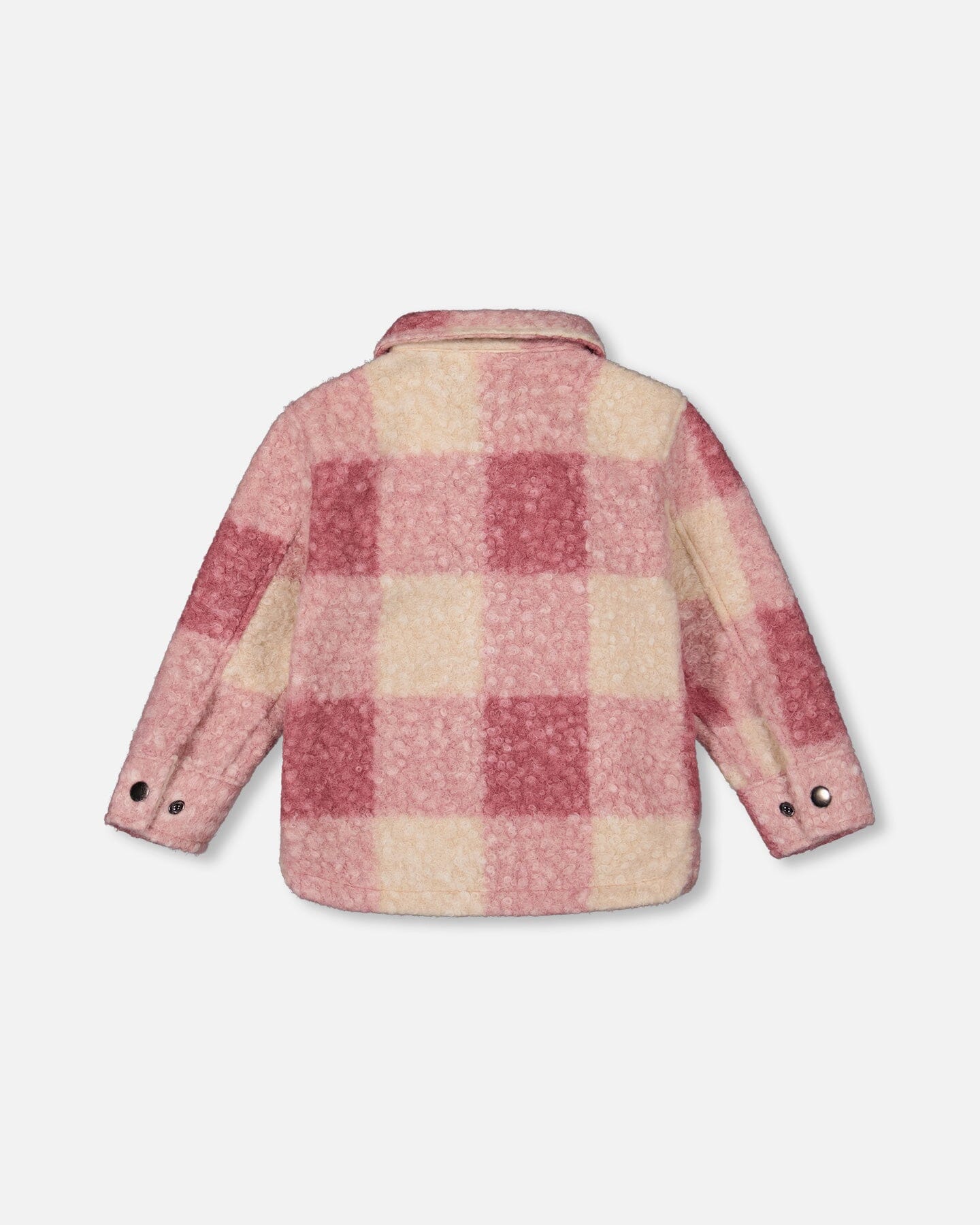 Zipped Plaid Overshirt Off-White And Pink-2