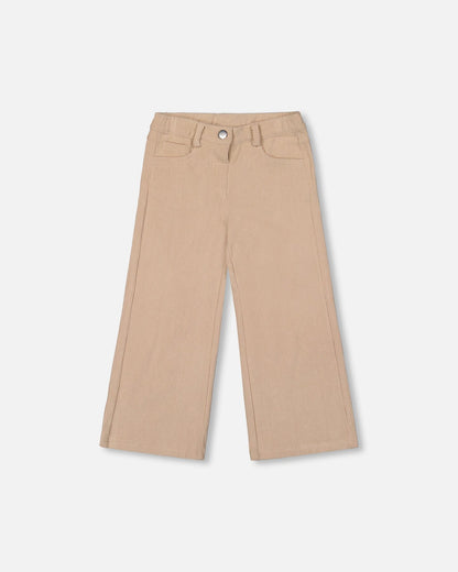 Wide Leg Corduroy Pants Beige-0