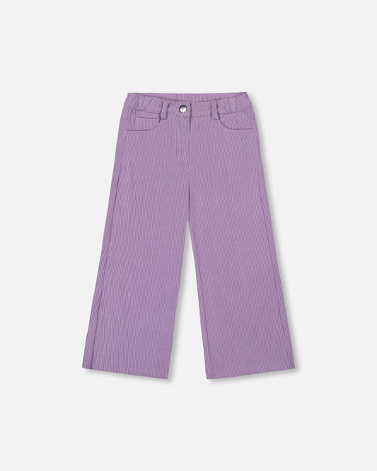 Wide Leg Corduroy Pants Lavender-0