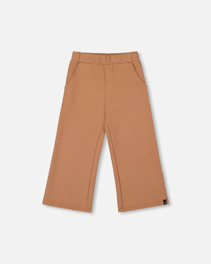 Waffle Flare Leg Pants Caramel Brown-0