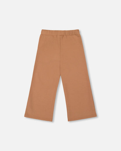 Waffle Flare Leg Pants Caramel Brown-2